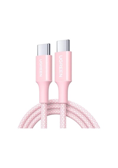 Usb-c 100w 5a Qc Pd Örgülü Hızlı Şarj Kablosu, 1 Metre, Pembe, 65251 Diger