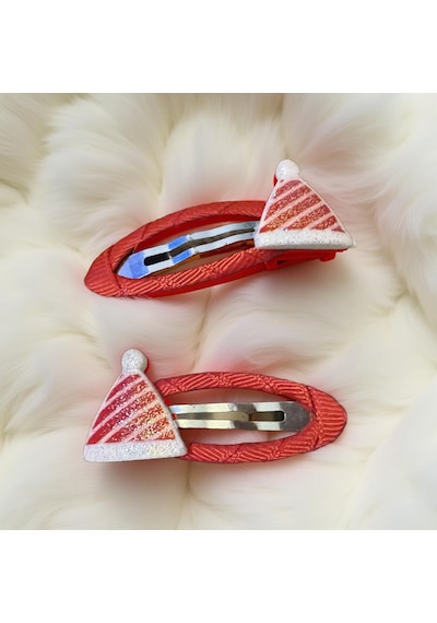 Noel Geyik 4'lü Toka Seti Christmas Hair Clip Set-210 Kırmızı