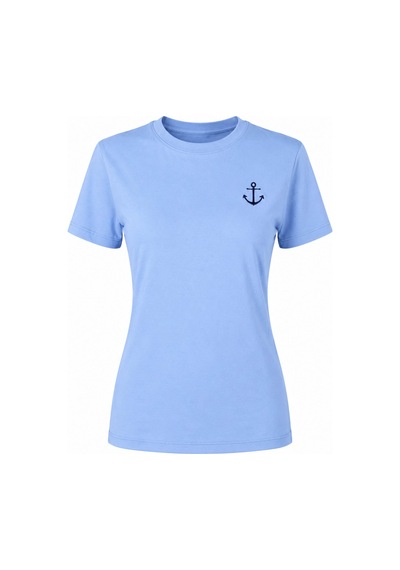 Trender Çapka Baskı Mavi Kadın T-shirt 6720