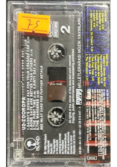 Plak Değildir Kaset Tir U2 Zooropa Kaset