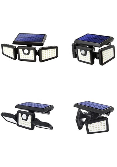 1725a 3 Kanatlı Solar Led Duvar Lambası Hareket Sensörlü 3 Modlu 1