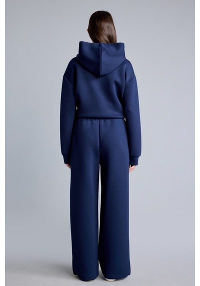 Defacto Relaxed Fit Düz Dalgıç Kumaş Geniş Paça Eşofman Altı H0939ax26aunv241 Lacivert-nv241