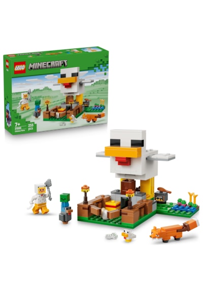 LEGO® Minecraft® Tavuk Çiftliği 21585 - 7 Yaş ve Üzeri Çocuklar için Minifigür İçeren Yaratıcı Oyuncak Yapım Seti (233 Parça)