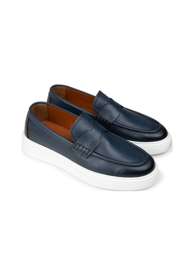 Deery Erkek Hakiki Deri Mavi Loafer Ayakkabı - 02043mmvıp01 Mavi