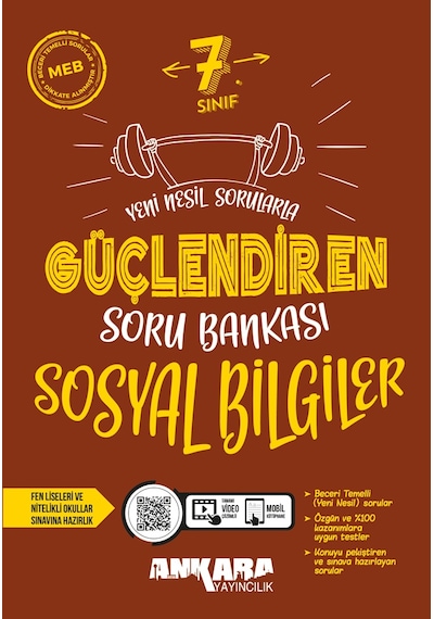 Ankara Yayıncılık 7.sınıf Güçlendiren Sosyal Bilgiler Soru Bankası