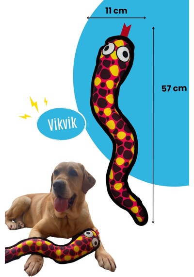 Havhav Vikvik Sesli Büyük Irk Peluş Yılan Köpek Oyuncağı