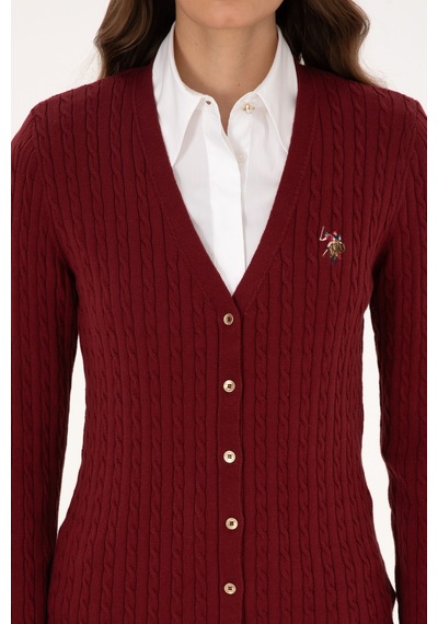 U.s. Polo Assn. Kadın Bordo Hırka Triko 50317841-vr014 Bordo