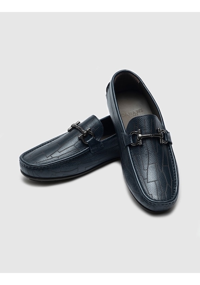 Hakiki Deri Lacivert Erkek Loafer - 40