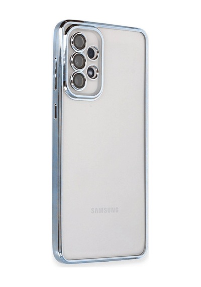 Samsung Galaxy Uyumlu, A53 5g Kılıf Lensli Silikon - Açık Mavi