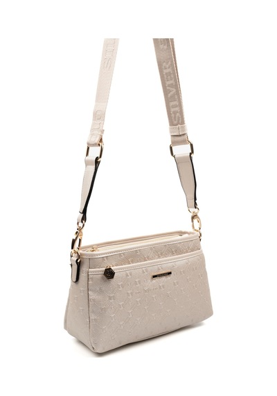 Silver Polo Sp1184 Kadın Çapraz Çanta Logolu Bej-s.bej