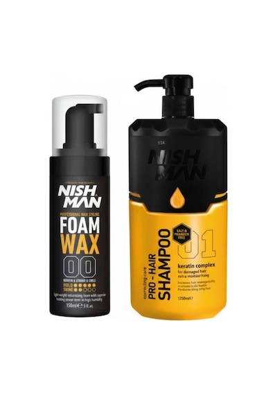 Saç Şekillendirici Köpük Wax Hacim Verici - 150 Ml 5 Adet/ + 1250 Ml Tuzsuz Şampuan Hediye