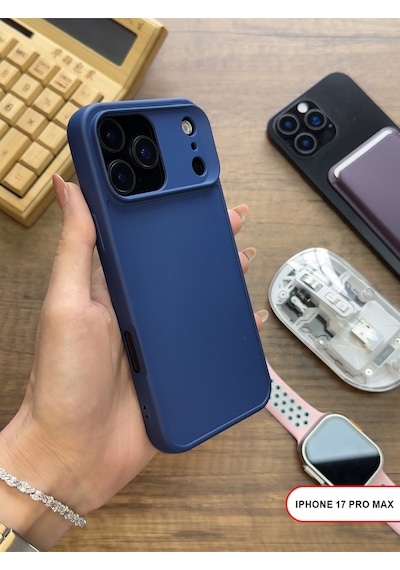 Apple iPhone 17 Pro Max Uyumlu Kamera Korumalı Darbeye Dayanıklı Renk Atmayan Keep Silikon Kılıf Lacivert