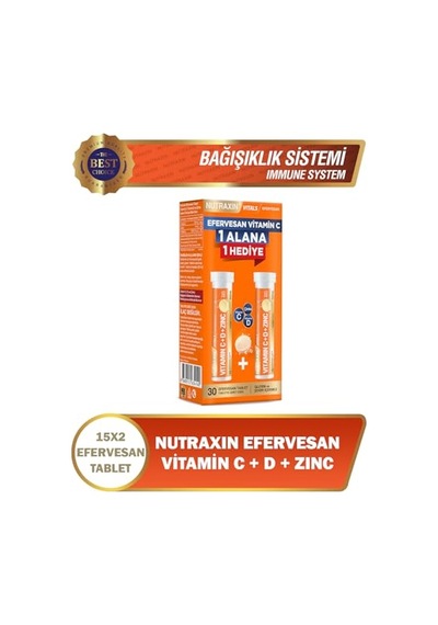 Nutraxin Vitamin C-d-zinc 15 Efervesan Tablet Takviye Edici Gıda