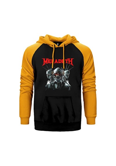 Megadeth Robot Sarı Renk Reglan Kol Sweatshirt / Hoodie