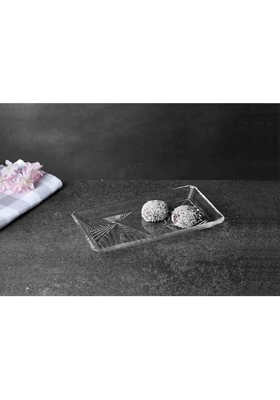 Madlen Dikdörtgen Tatlı Tabağı - 2'li - 22cmx12cm Açık Bej