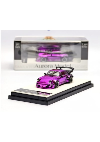 Aurora Model Porsche Rwb 964 Chrome Metallıc Purple Pembe Krom 1/64 Pleksi Limitli