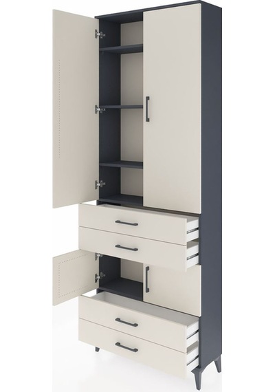Arges Dolap 5 Raflı 4 Çekmeceli 4 Kapaklı 88x30x243 Antrasit-... Antrasit Arges Dolap 5 Raflı 4 Çekmeceli 4 Kapaklı 88x30x243 Antrasit-... Antrasit
