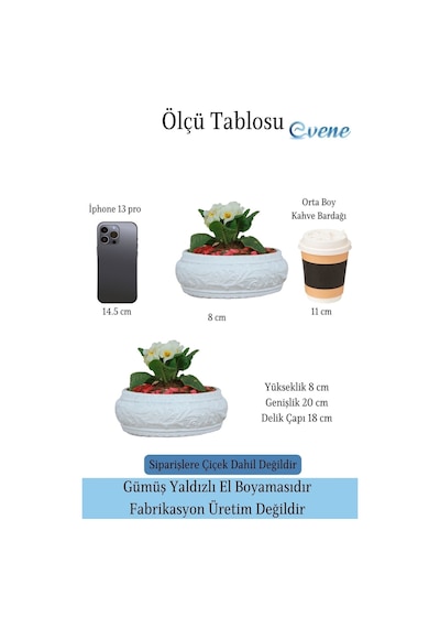 Çiçek Saksısı Beyaz Büyük Beton Saksı Model5 - Beyaz