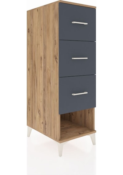 Kronos Dolap 3 Çekmeceli 44x59x134 Çam-antrasit Çam