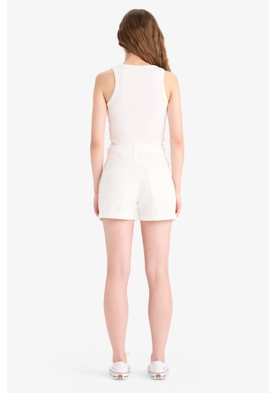 Defacto Mom Fit Yüksek Bel Katlamalı Paça Jean Şort E4695ax25smwt1 Beyaz