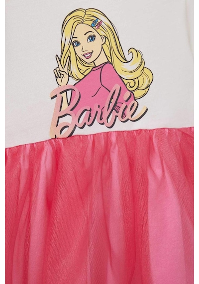 DeFacto Kız Bebek Barbie Kısa Kollu Yazlık Tül Elbise F0529A525SMER105