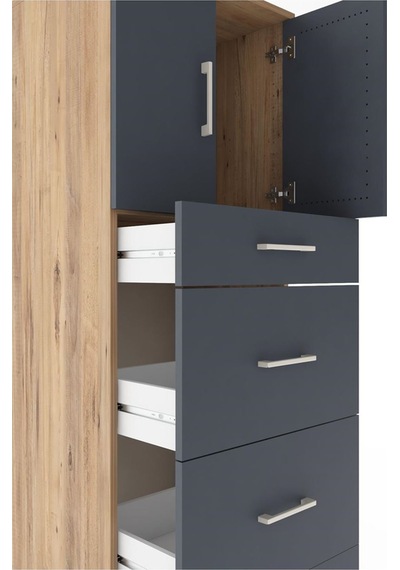 Hyperion Dolap Tek Raflı 4 Çekmeceli 2 Kapaklı 60x44x182 Çam-antrasit Atlas Çam Hyperion Dolap Tek Raflı 4 Çekmeceli 2 Kapaklı 60x44x182 Çam-antrasit Atlas Çam