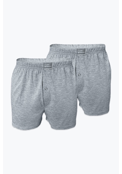 Malabadi Erkek Gri 2 Li Paket Geniş Kalıp Büyük Beden Boxer %100 Pamuk Battal Boy 90024 4xl/5xl/6xl/7xl Grimelanj