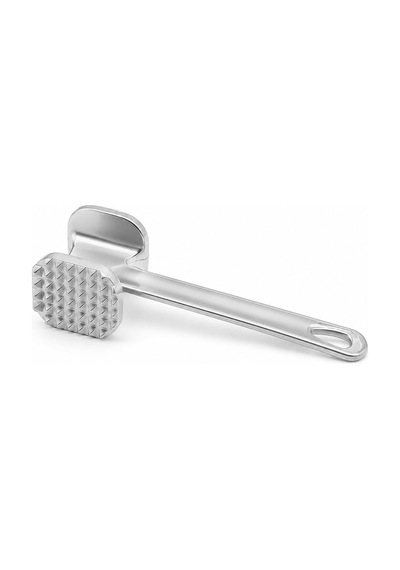 Çift Yüzeyli Metal Et Dövme Çekici Dişli Ve Düz Başlıklı, Et Yumuşatıcı,dayanıklı Metal Gövdeli Ev Kullanımına Uygun Gri