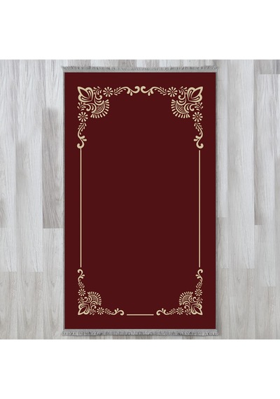 Evaşk Namazlık Dokuma Halı Kaymaz Muslumana Seccade80 x 130 Bordo EVASK806F66
