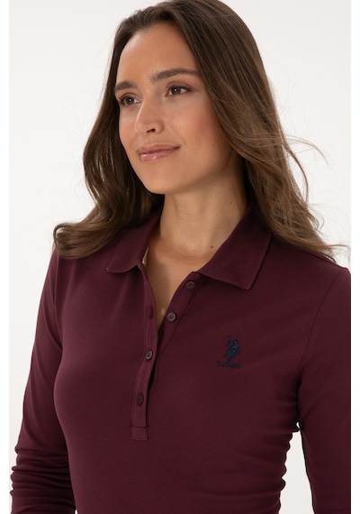 U.S. Polo Assn. Kadın Bordo Basic Polo Yaka Sweatshırt 50307755-VR177 U.S. Polo Assn. Kadın Bordo Basic Polo Yaka Sweatshırt 50307755-VR177
