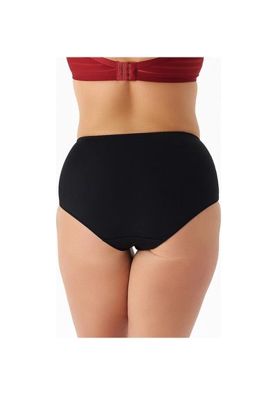 Be Curvy Aster Büyük Beden Çizgili Külot Black