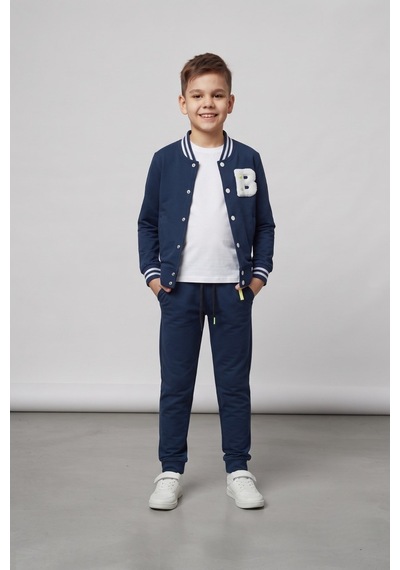 New Kids Erkek Çocuk Eşofman Takımı Lcvrt Mevsimlik Pamuklu Cepli-91220 Lacivert