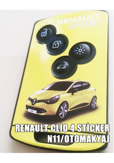 Renault Clio 4 Anahtarlık Sticker Etiket Kaplama Tuning Modifiye Monster - Sarı - Mavi - Rs