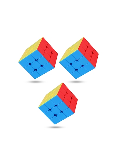 3 Adet Speed Cupe Rubik Küp Zeka Küpü 3x3 Canlı Renkler Hız Küpü,fidget Oyuncak Seyahat Zeka Oyunu