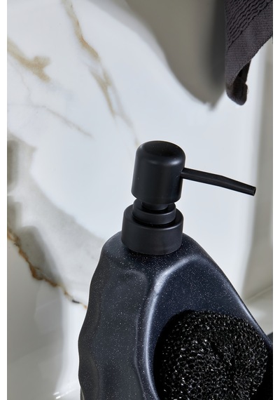 Cooker 180 Ml Seramik Süngerlikli Sıvı Sabunluk Ckr3558 Siyah