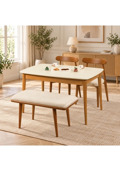Ganni Home Bergamo Kitabeli Yemek Masası Krem Ceviz Açılabilir, Modern Ve Şık Tasarım Krem-ceviz Ganni Home Bergamo Kitabeli Yemek Masası Krem Ceviz Açılabilir, Modern Ve Şık Tasarım Krem-ceviz