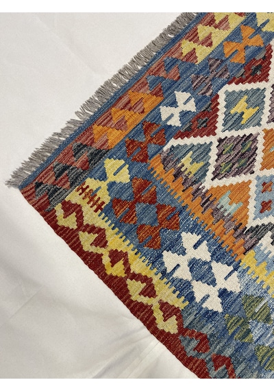 El Dokuma Afgan Kilim 100% Yün Kök Boya Elsanat Eserı İle Harıka Model Desenlı Çok Renkli