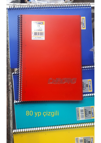 Defter Spiralli 80 Yp Kareli 5 Adet + Çizgili Defter 5 Adet 10 Adet Defter Pp Kapak Gıpta Crome Çok Renkli
