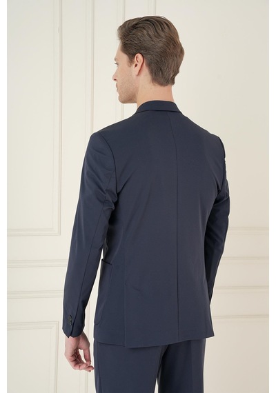 Efor Slim Fit Mono Yaka Çift Yırtmaç Torba Cep Casual Lacivert Ceket C 697 Lacivert