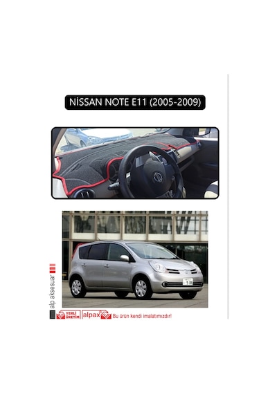 Nissan Note E11 2005-2009torpido Koruma Halısı Siyah Kenar