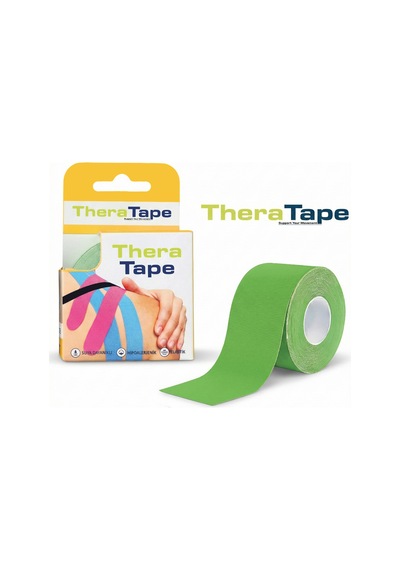 Thera Tape Kinesio Sporcu  Bandı Yüz & Vücut Uyumlu Kinezyo Bant Yeşil 5 CM x 5 M