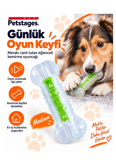 Petstages Crunchcore Bone Dog Chew Toy Sesli Köpek Oyuncağı Medium - Parçalanmaya Dayanıklı