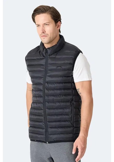 Slazenger Helıx Erkek Fermuar Cepli Siyah Yelek Siyah