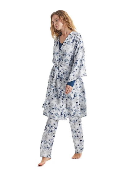 Blackspade Kadın Uzun Kol V Yaka Lacivert Pijama & Sabahlık Takım 51224-51227 001