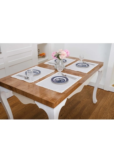 İris Jakar Polyester Kumaş Krem Amerikan Servis 33.5x46 Cm Bej 4 Ad. 1391 Krem