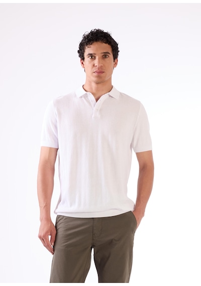 Dufy Beyaz Düz Erkek Triko - Slim Fit Beyaz