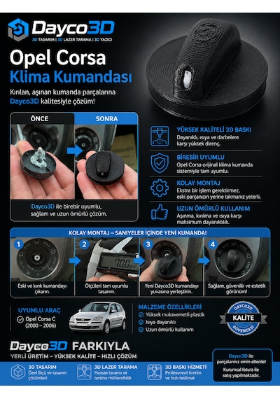 Opel Corsa C Klima Kumanda Yön Düğmesi Kalorifer Hava Yönlendirme Düğmesi
