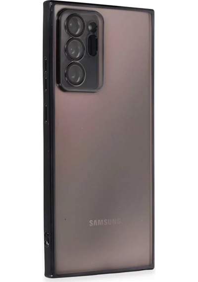 Newface Samsung Galaxy Note 20 Ultra Kılıf Razer Lensli Silikon - Siyah