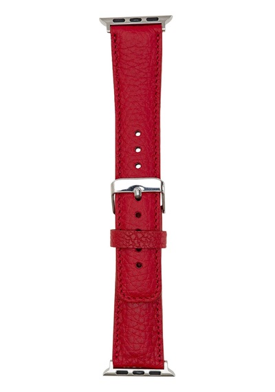 Apple Uyumlu Watch Uyumlu Deri Kordon 42-44-45mm Erc2 Kırmızı