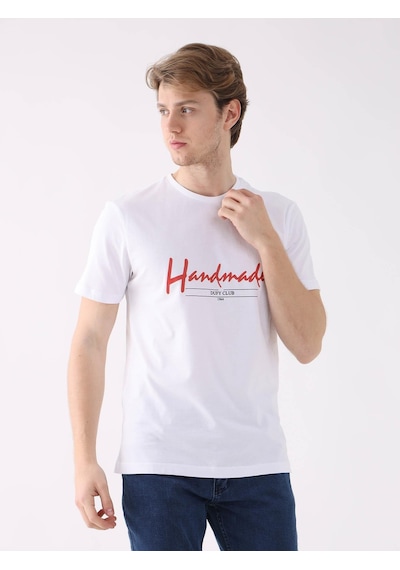 Dufy Beyaz Erkek Regular Fit O Yaka Tshirt - 94351 Beyaz